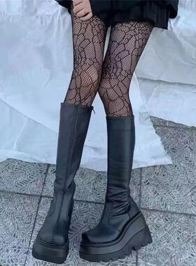 大码43厚底松糕马丁靴长靴women platform boots martin boots