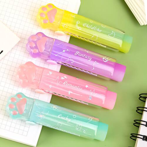 1pcs Kawaii Jelly Eraser Pencil Cute Push-pull Pen Shape Rub