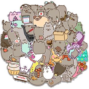 50pcs Kawaii Chunky Cat Stickers Cute Decorative Stationery