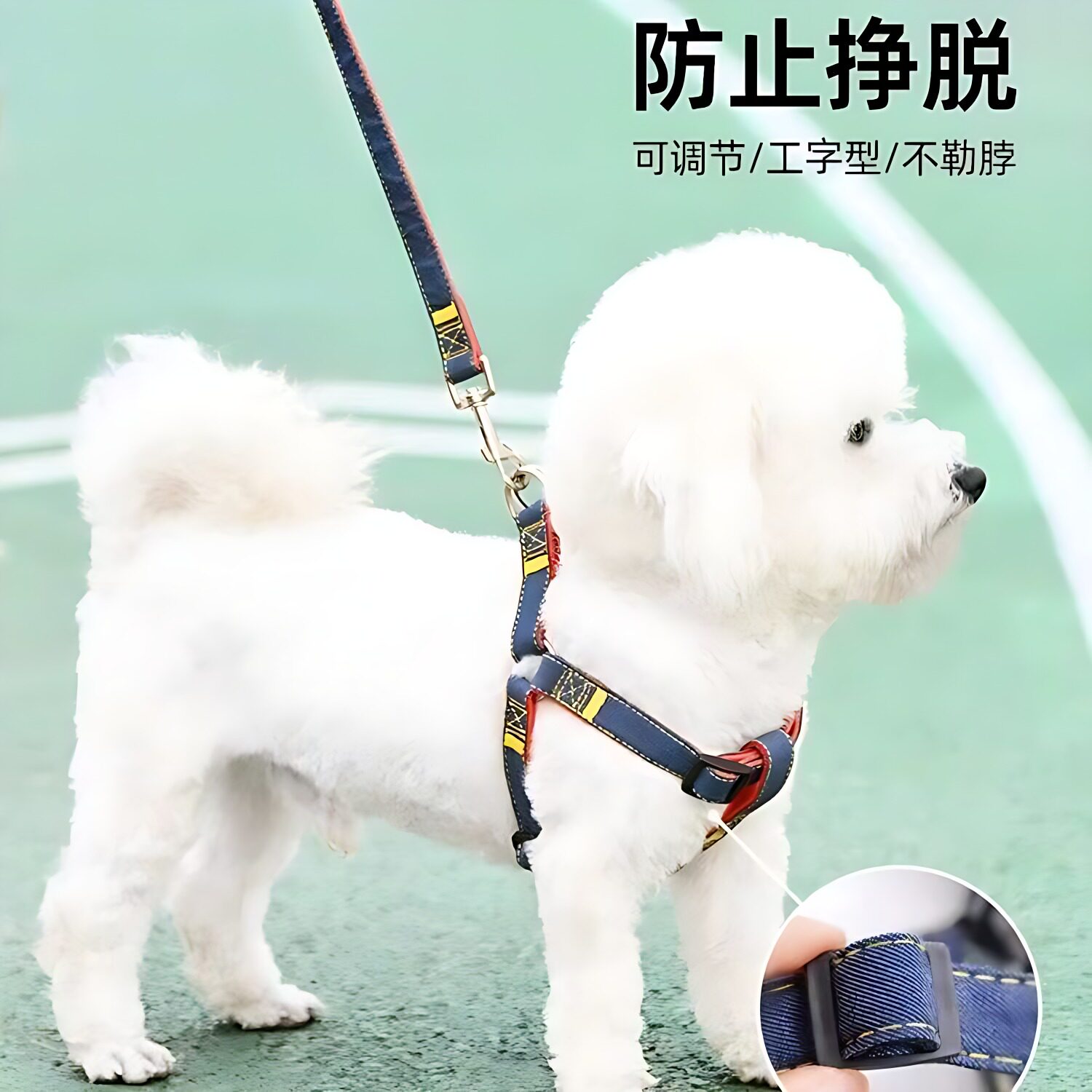 狗狗牵引绳脖圈小中大型幼犬宠物泰迪博美比熊金毛胸背带遛狗链子