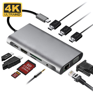 USB HUB Docking Station Type C Adapter USB 3.0 4K HDMI-compa