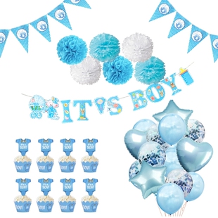 Baby Shower Decorations Blue Pink Its a Boy Girl Banner