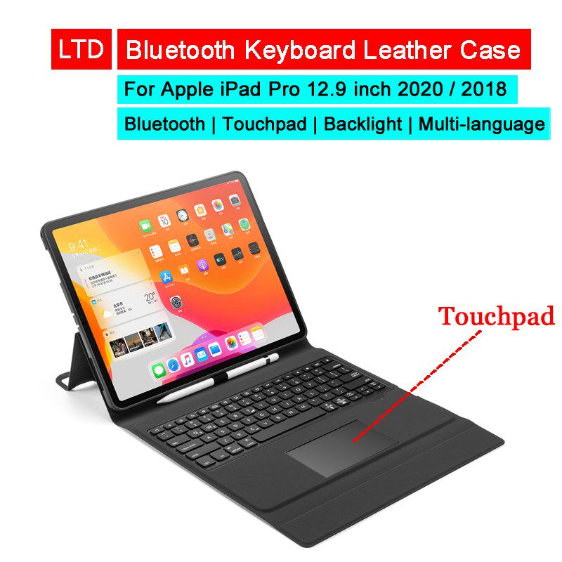 Bluetooth Keyboard Leather Case For iPad Pro 12.9 2020 2018