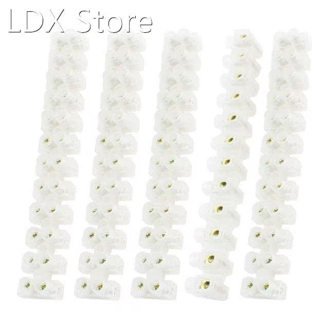NEW 5 Pcs X3-0512 400V 5A 12 Position 2 Row Plastic Screw Te