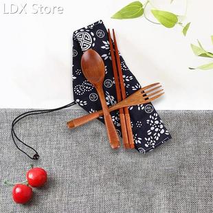 3pcs/Set Japanese Vintage Wooden Chopsticks Spoon 适用于k Ta