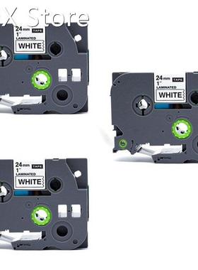 3 Pcs 12mm 0.47 Laminated Black Ribbon on White Background P