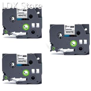 3 Pcs 12mm 0.47 Laminated Black Ribbon on White Background P