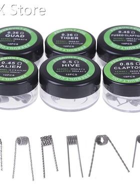1Set Twisted Fused Hive Clapton Coils Premade Wrap Alien Mix