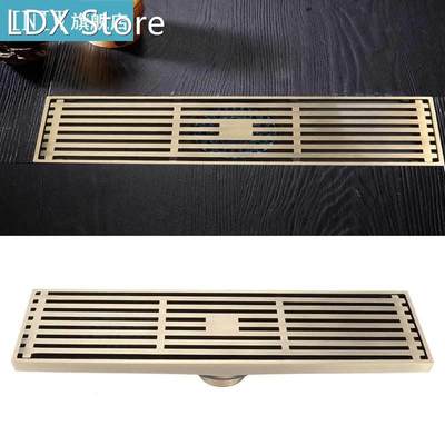 30X8cm Brass Floor Drain Removable Cover Shower Drain Hair C