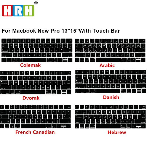 HRH Silicone Arabic Colemak Dvorak French Hebrew Keyboard C