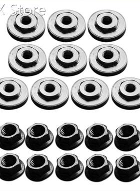 10 Pcs Stainless Steel Hex Flange Nuts Hexagon Locking Serra