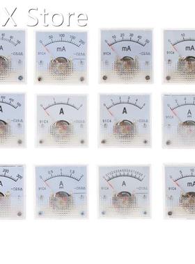 91C4 Ammeter DC Analog Current Meter Panel Mechanical Pointe