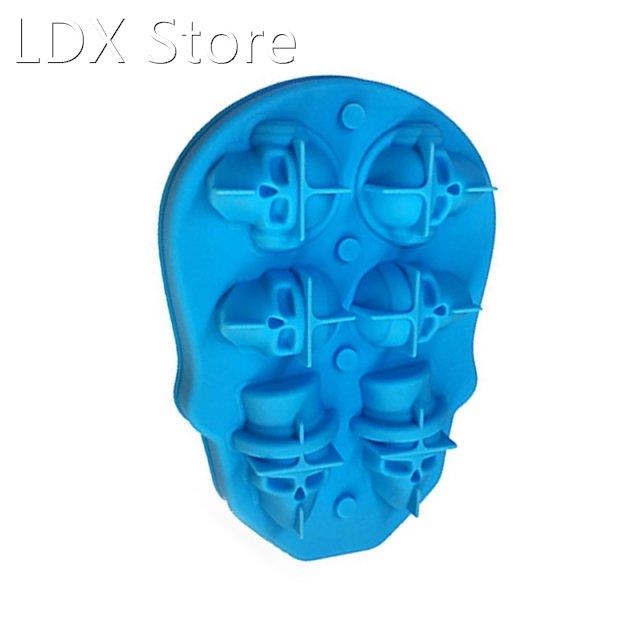 2022 New 3D Skull Ice Cube Mold Silicone Tray Leak Free Ice