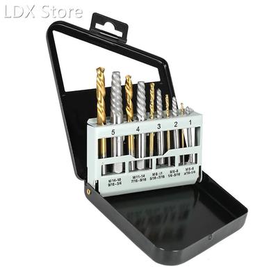 10pcs Cobalt Left Hand Drill Bit set + Broken Bolt Damaged S