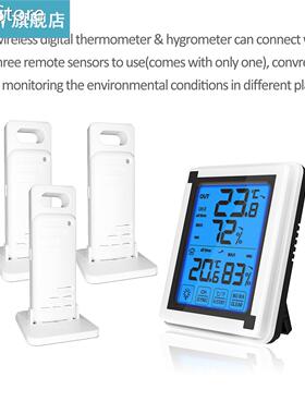 Digital Wireless Hygrometer With LCD Touchscreen Backlight H