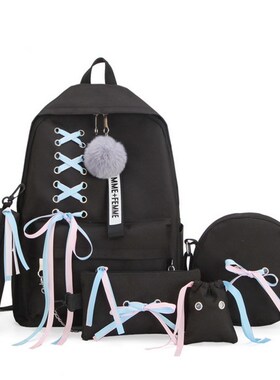 SHUJIN 5pcs/set School Bag for Teenage Solid Backpack Schoo