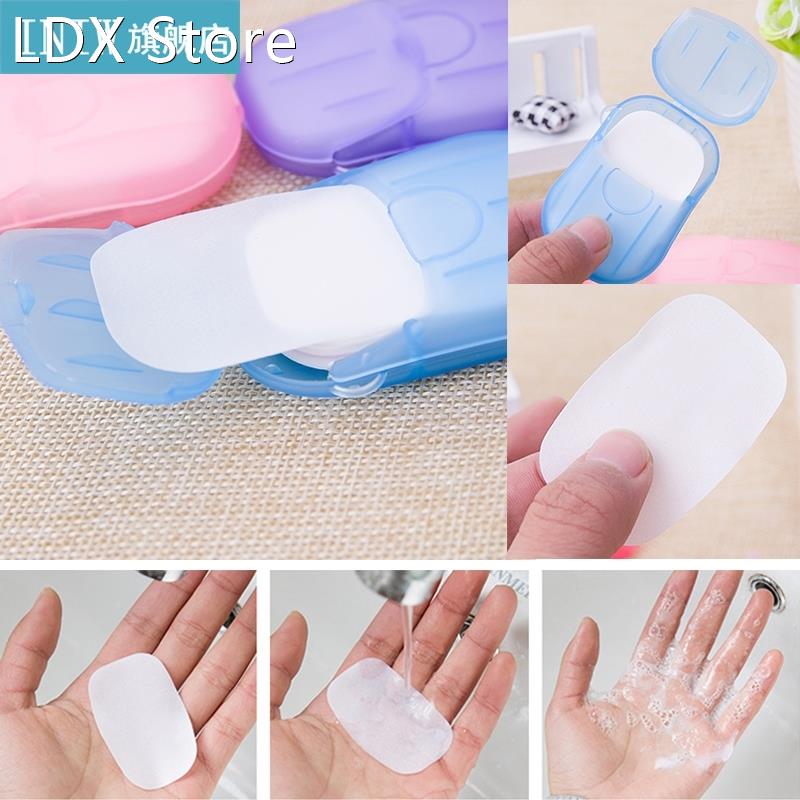 20Pcs/Box Disposable Disinfecting Paper Soaps Travel Hiking