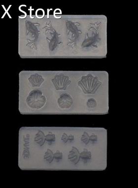 3Pcs Size Goldfish Lotus Leaf Earrrings Necklaces Resin