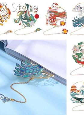 Chinese Retro Carving Style Metal Bookmarks Hollow Animals P