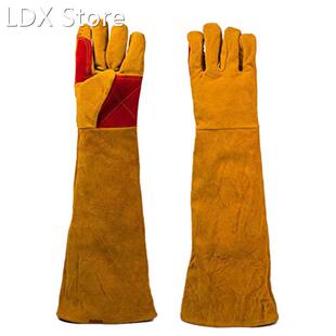 60cm Long Sleeves Welding Gloves Heat Resistant Stove Fire B