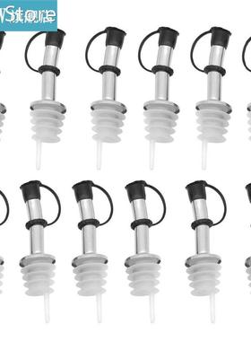 12pcs/lot Wine Bottle Pourer with Cap Covers Lid Oil Cork Dr
