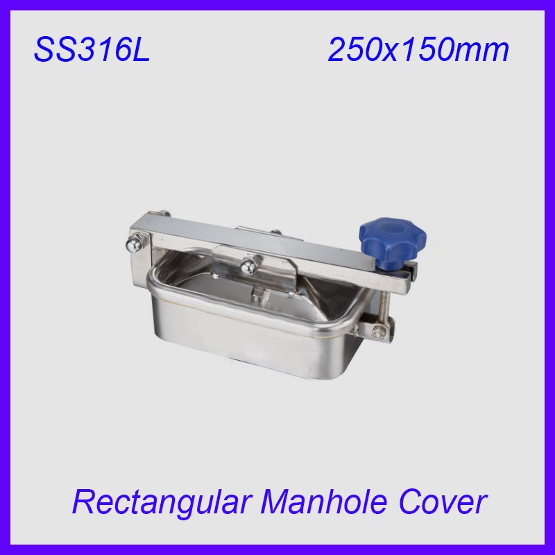 250x150mm SS316L Stainless Steel Rectangular  Manhole Cover
