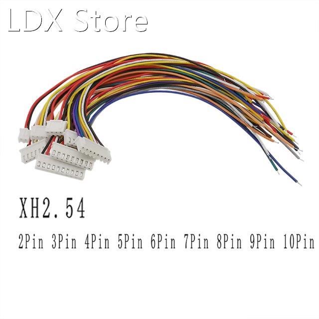 10PCS 26AWG JST XH-2.54 2P 3P 4P 5P 6P 7P 8P 9P 10Pin XH2.54