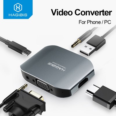 HAGIBIS HDMI VGA HD Adapter PC Video Converter Audio Adapte