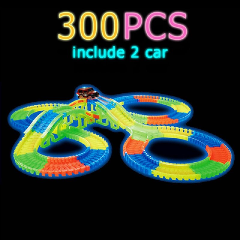 glow racing track set 5 led light track car flexible glowing