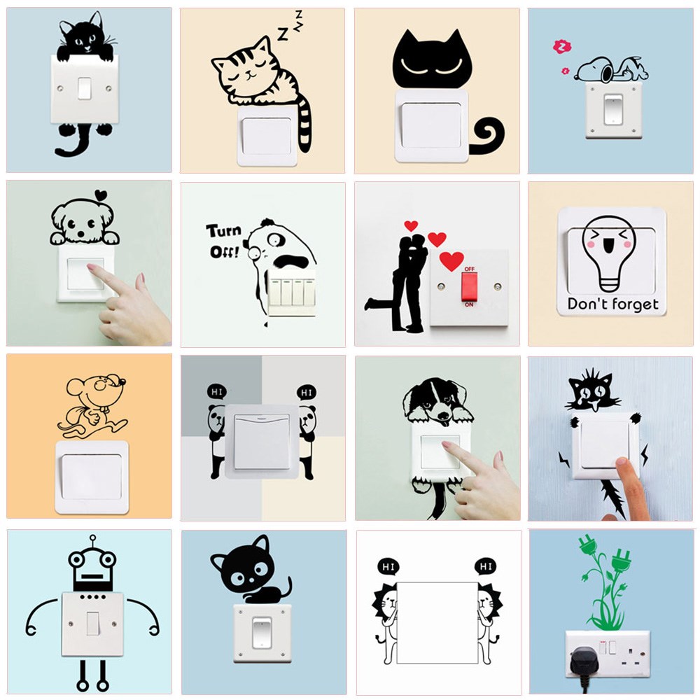 Funny Switch Stickers For Kids Room Livingroom Bedroom Home