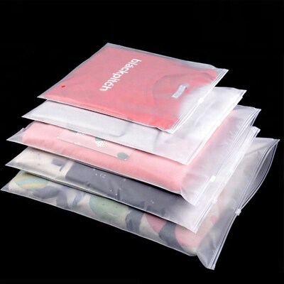 High end Thick Plastic Storage Bag Matte Clear Zipper Seal
