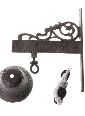 Antique Style Cast Iron Hanging Door Bell Wall Mounted Welc