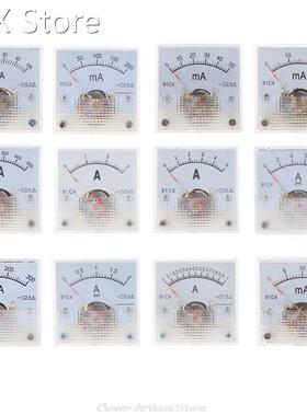 91C4 Ammeter DC Analog Current Meter Panel Mechanical Pointe
