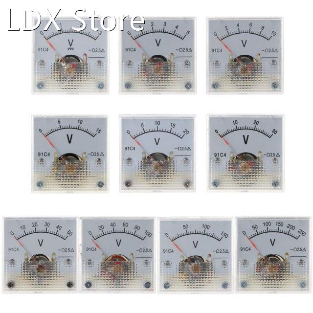 91C4 DC Voltmeter Analog Panel Voltage Meter Mechanical Poin