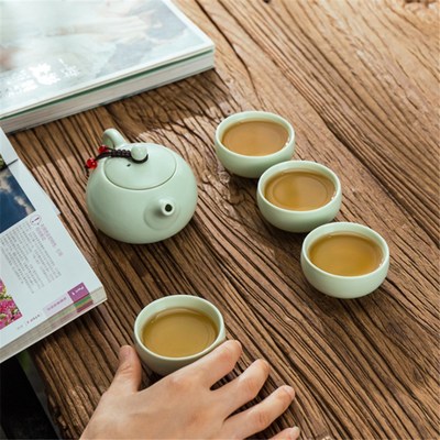 Kung Fu Tea Sets Ceramic Portable Porcelain Service Gaiwan T