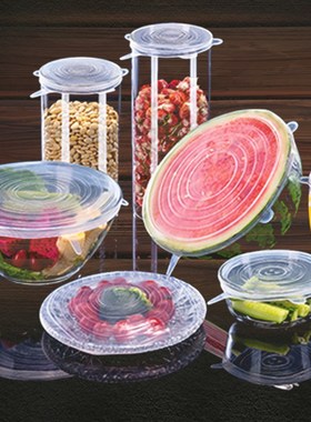 6pcs Silicone Cover Kitchen Para Alimentos Silicone Stretch