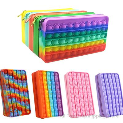 Large Popits Pencil Case Simples Sensory Silicone Bubble Sta