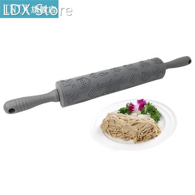 1pc Christmas Rolling Pin Embossed Potable Dough Roller Kitc