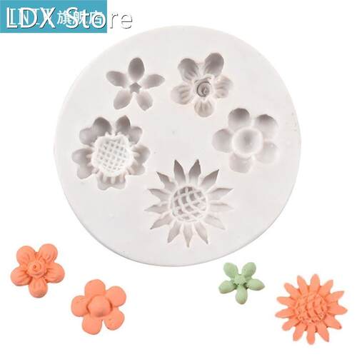 1pc Food Grade Silicone Cake Mold Round Sunflower Peach Plum