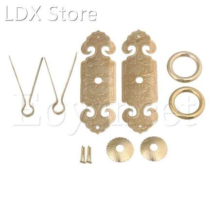 2pcs Brass U-Shaped Pin Bat Style 10x3cm Antique Door Pull H