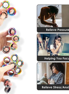 Magnetic Rings Fidget Toy Anti-Stress Magic RingTools Childr