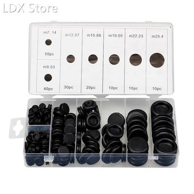 170pcs Black Rubber Grommet Firewall Hole Plug Retaining Rin