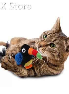 Plush Cat Toys Funny Cat Dog Toys Automatic Sounding Parrot