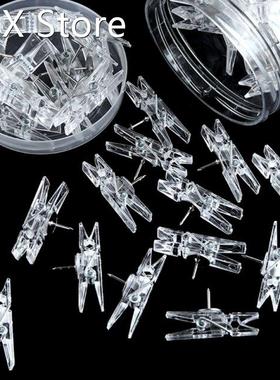 Set of 20Pcs Colored Photo Clip Style Pushpins Set Home Kind