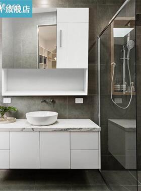 RecabLeght Bathroom Cabinets Furniture 2 Doors Storage Shelf