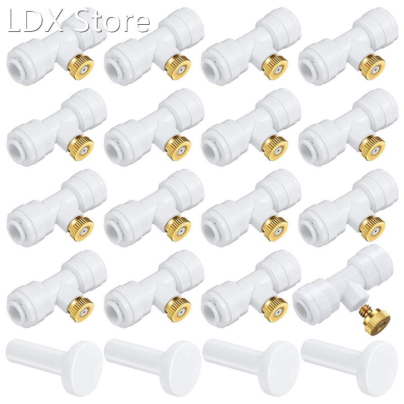 16 Pieces Brass Misting Nozzles Kit Atomizing Nozzle Kit 0.4