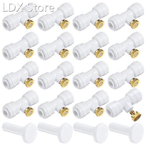 16 Pieces Brass Misting Nozzles Kit Atomizing Nozzle Kit 0.4