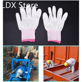 1pair Nylon PU Finger Coated Gloves White Coated Glove Anti-