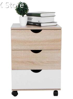 Night Table Movable Bedside Nightstand File Cabinet with 3 D