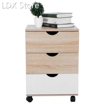 Night Table Movable Bedside Nightstand File Cabinet with 3 D